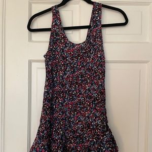 Free People Flowy Tank Mini Dress with Ruffled Hem | Size 6 (Worn by a size 0)